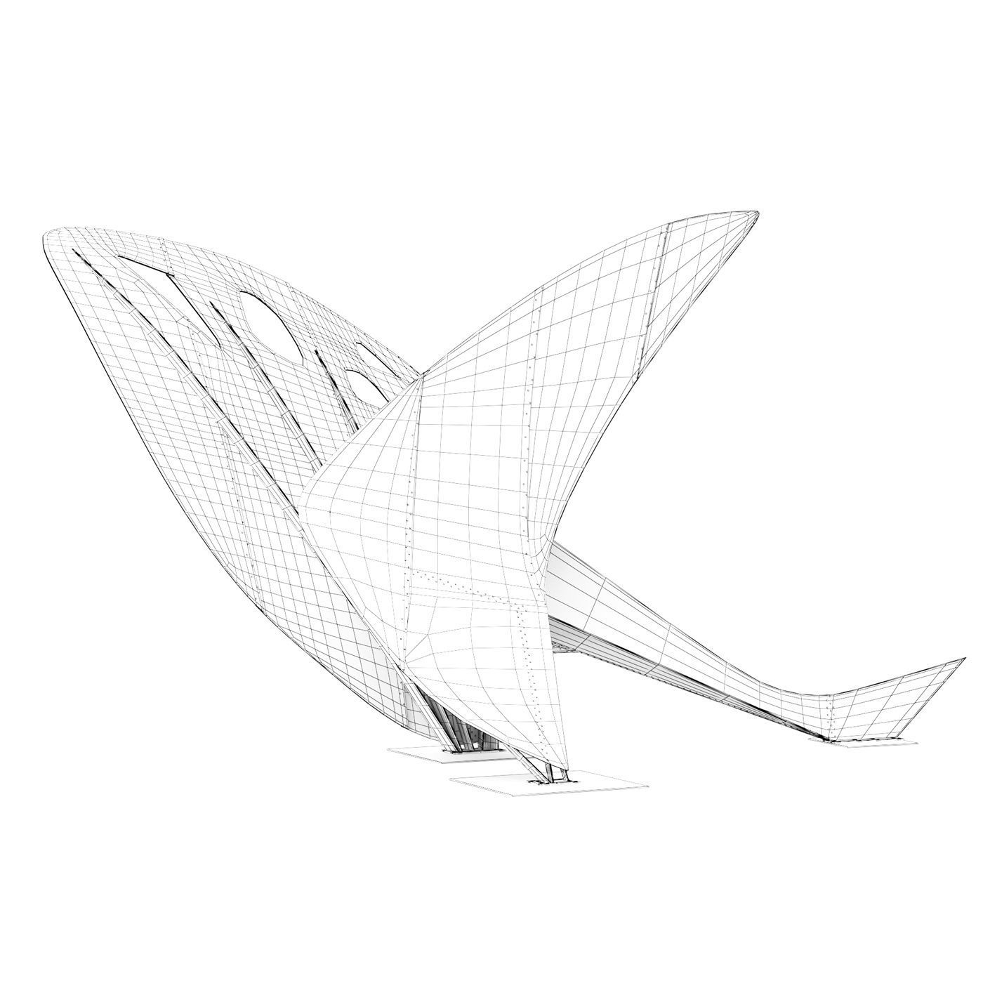 Sculpture Flying dragon 3D model_8