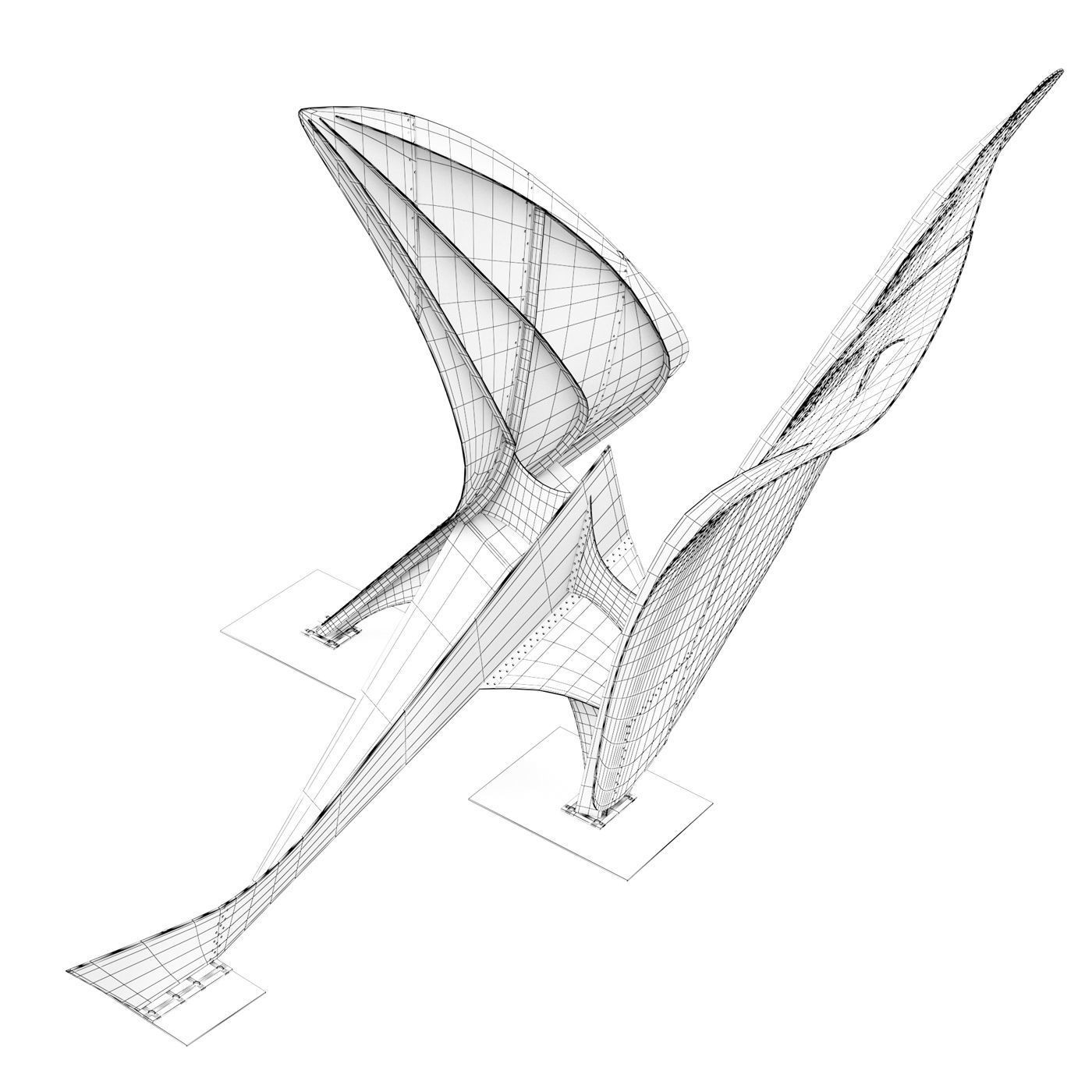 Sculpture Flying dragon 3D model_10