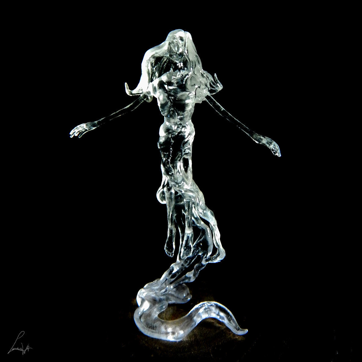 Banshee mermaid in glass 3D print model_2