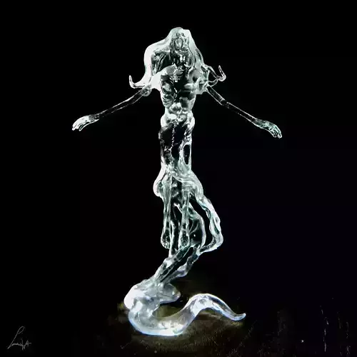 Banshee mermaid in glass 3D print model