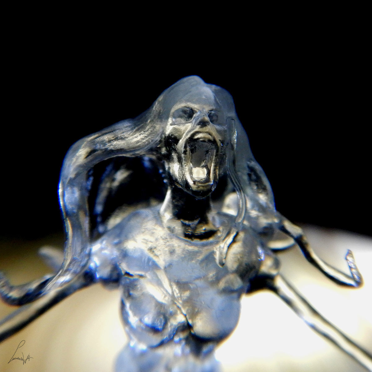 Banshee mermaid in glass 3D print model_1