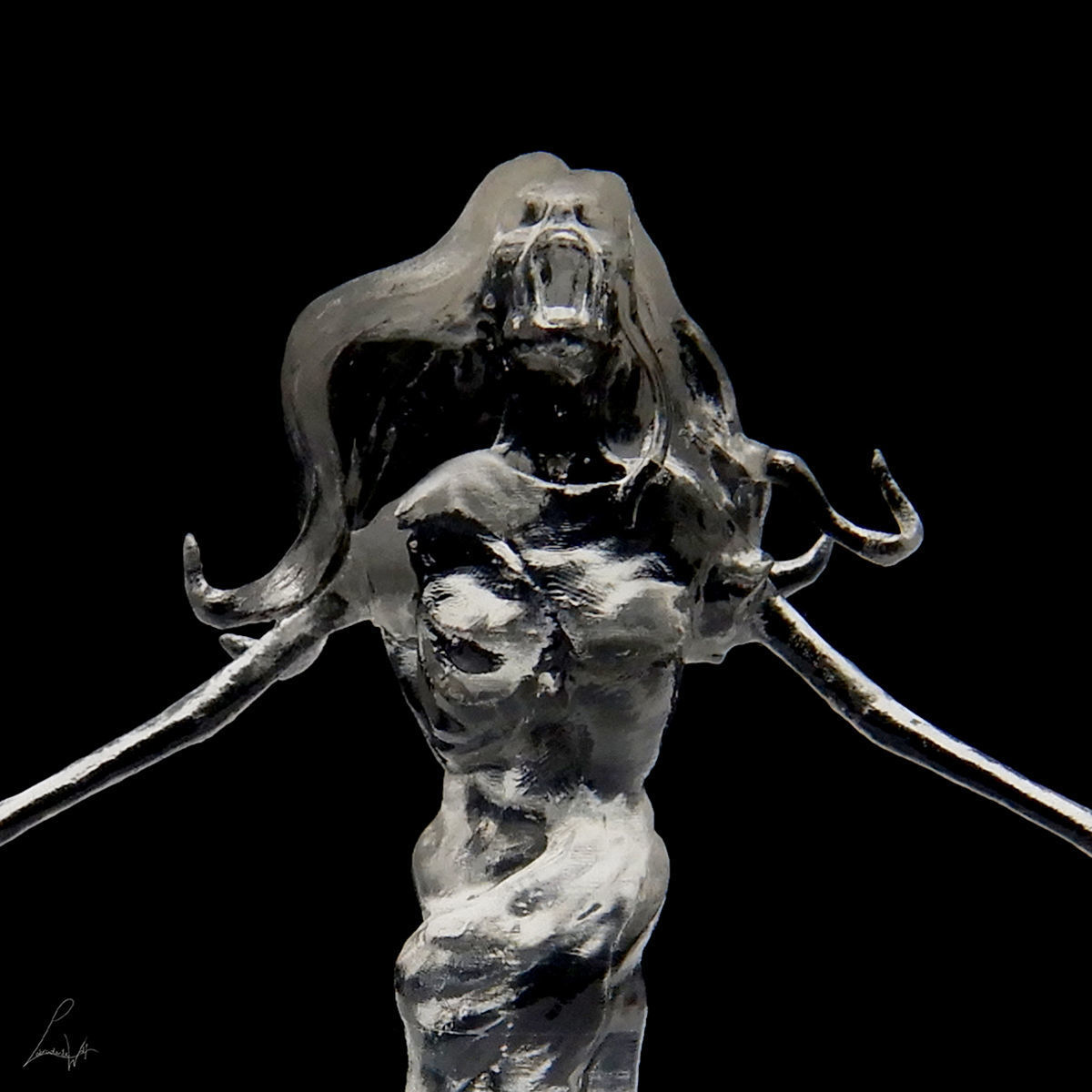 Banshee mermaid in glass 3D print model_3