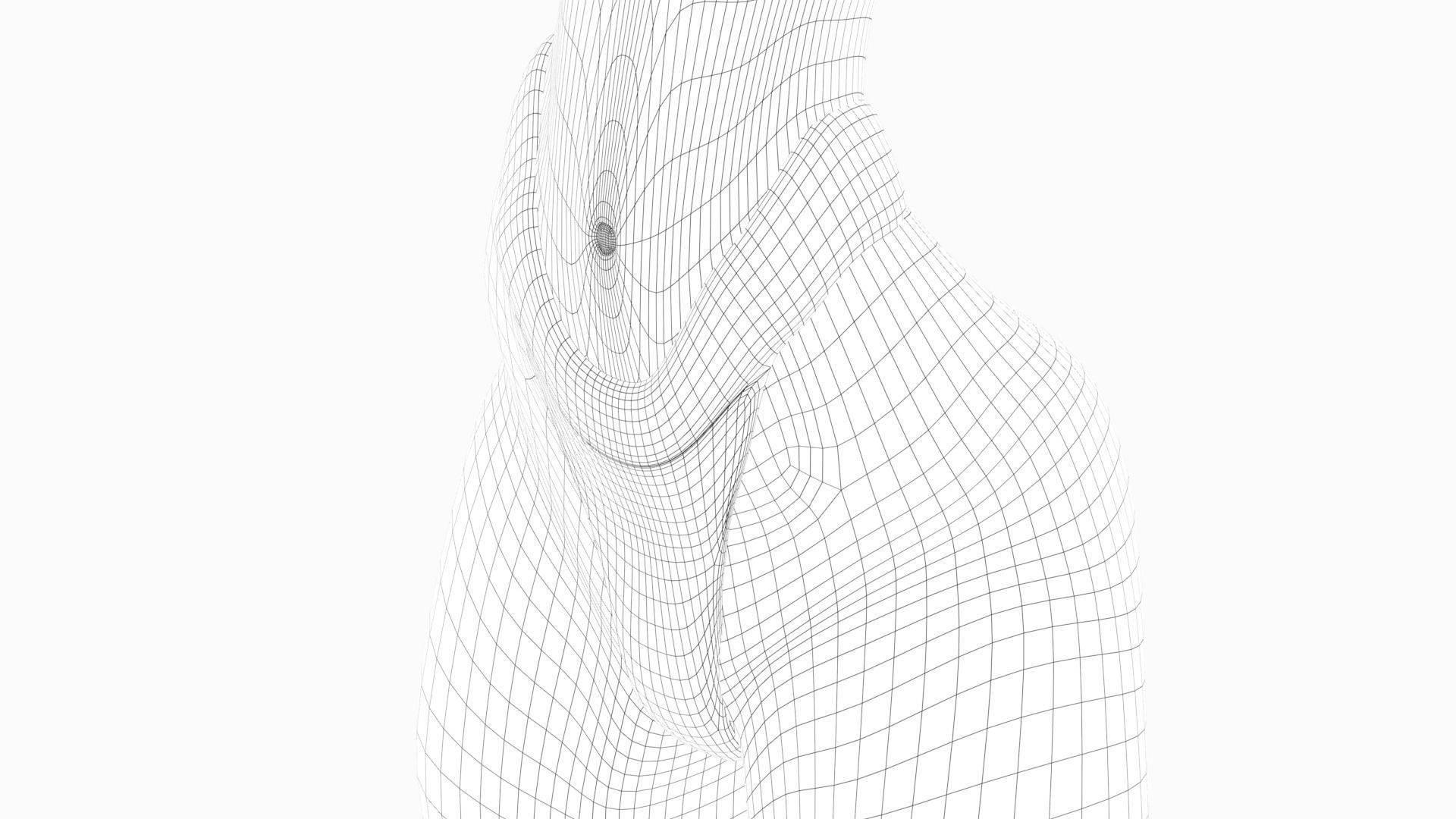 Pinup girl Low-poly 3D model_29