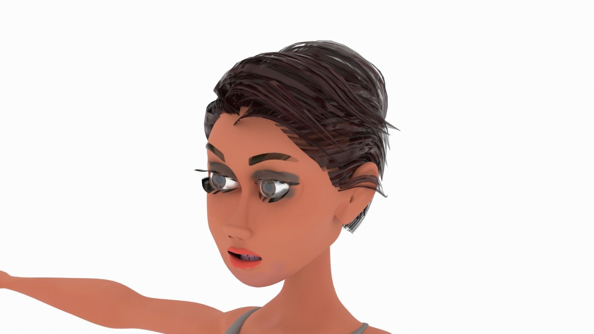 Pinup girl Low-poly 3D model_8