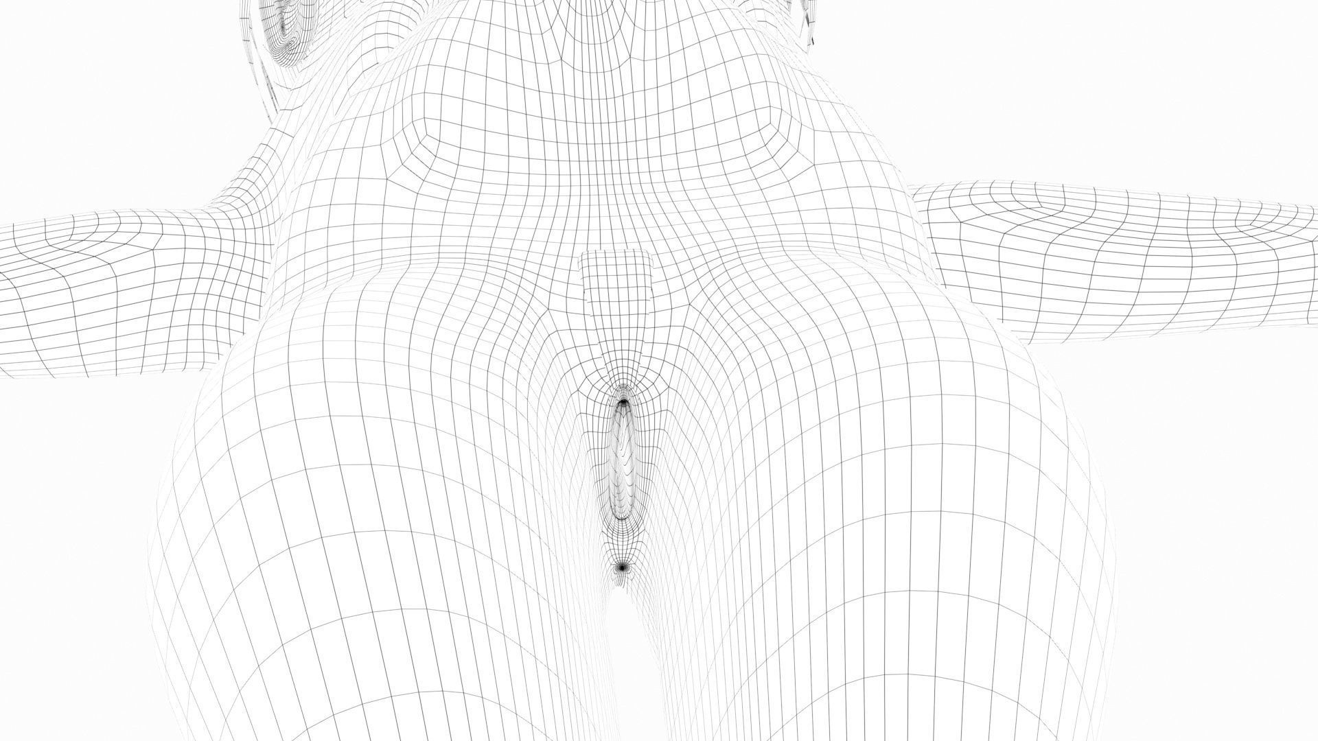 Pinup girl Low-poly 3D model_46