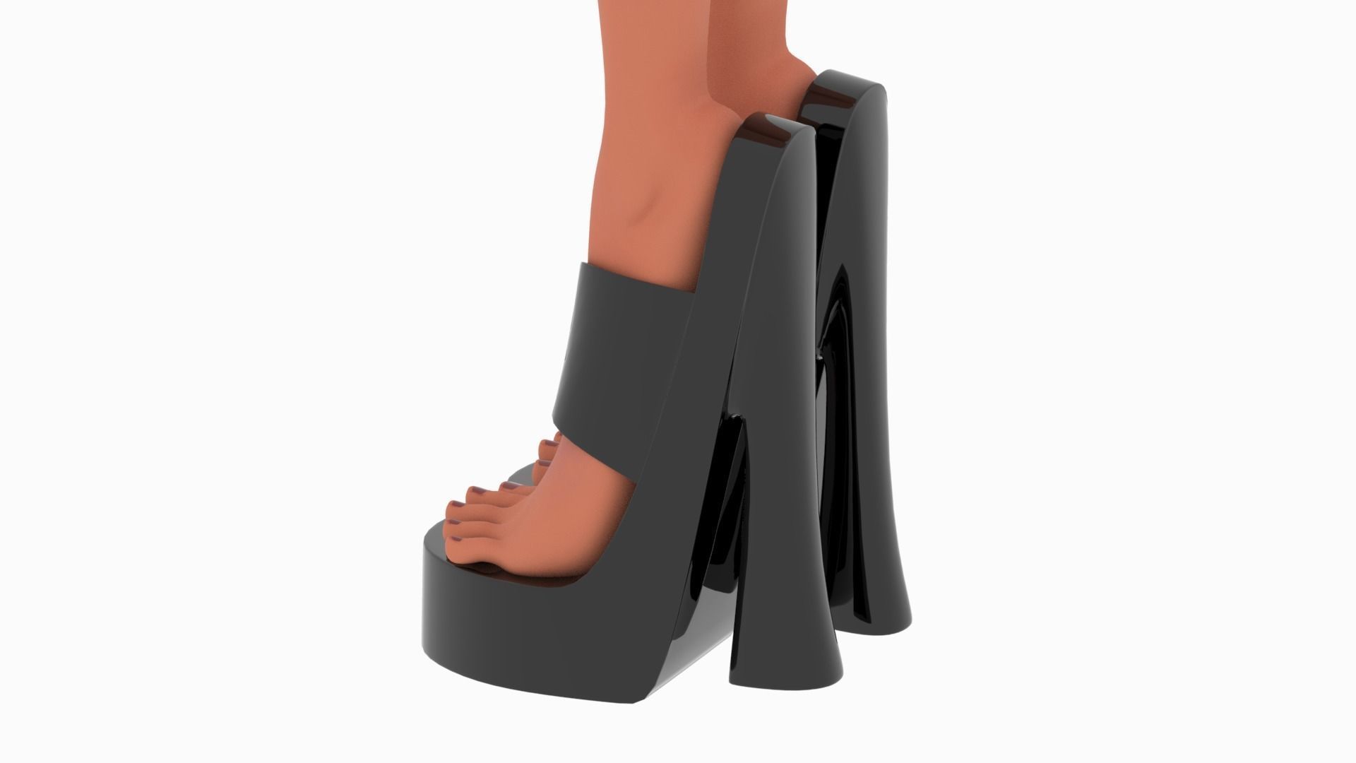 Pinup girl Low-poly 3D model_35