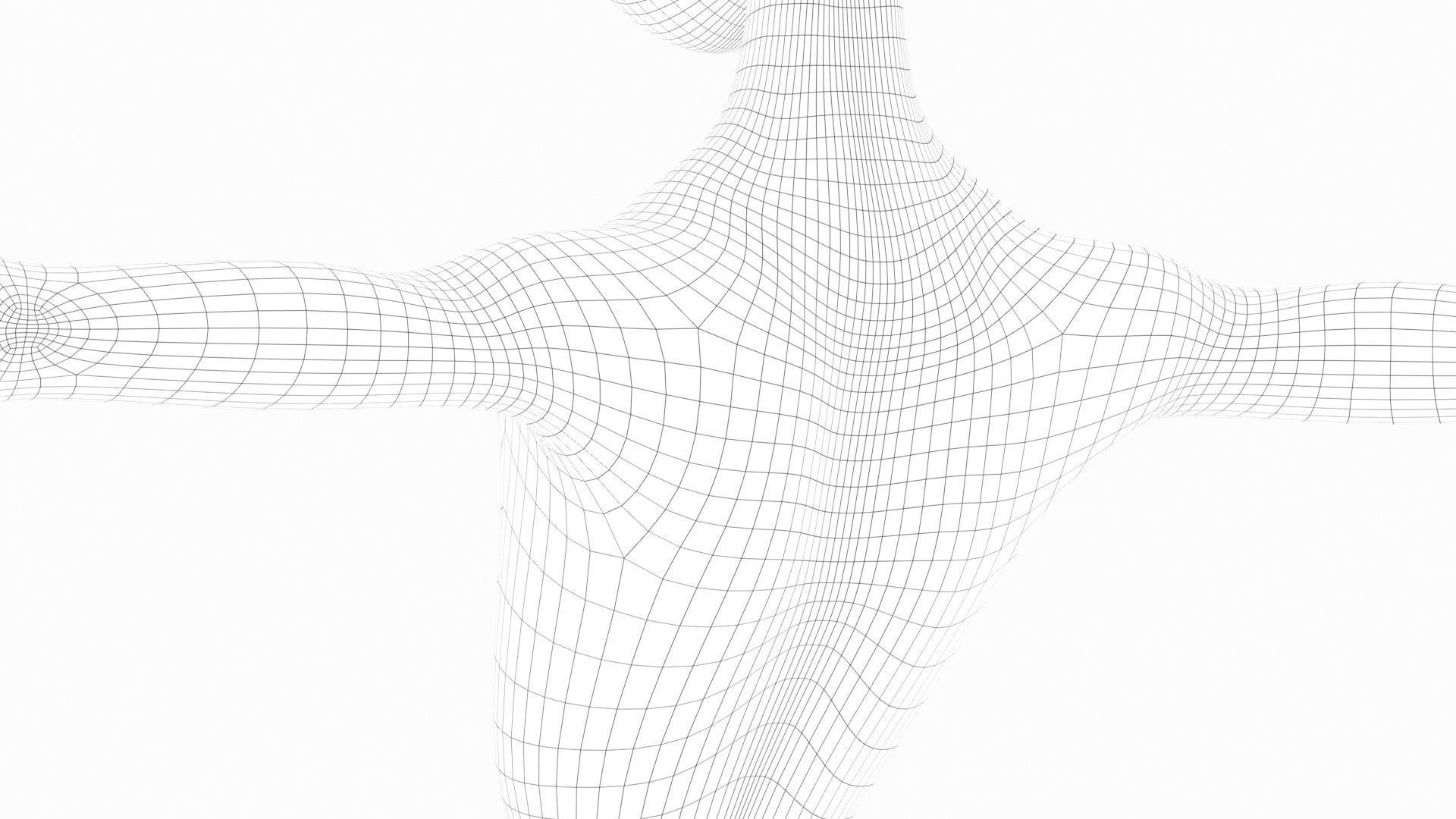 Pinup girl Low-poly 3D model_44