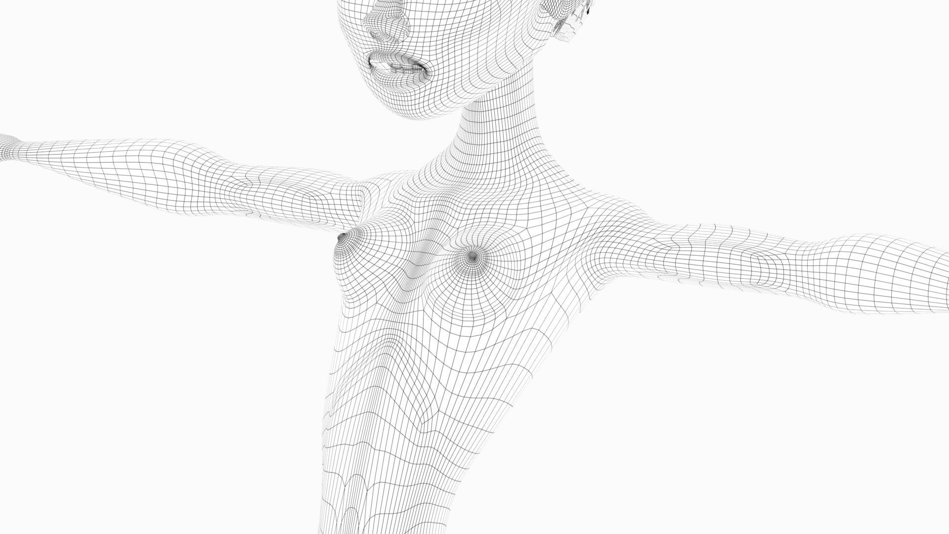 Pinup girl Low-poly 3D model_15