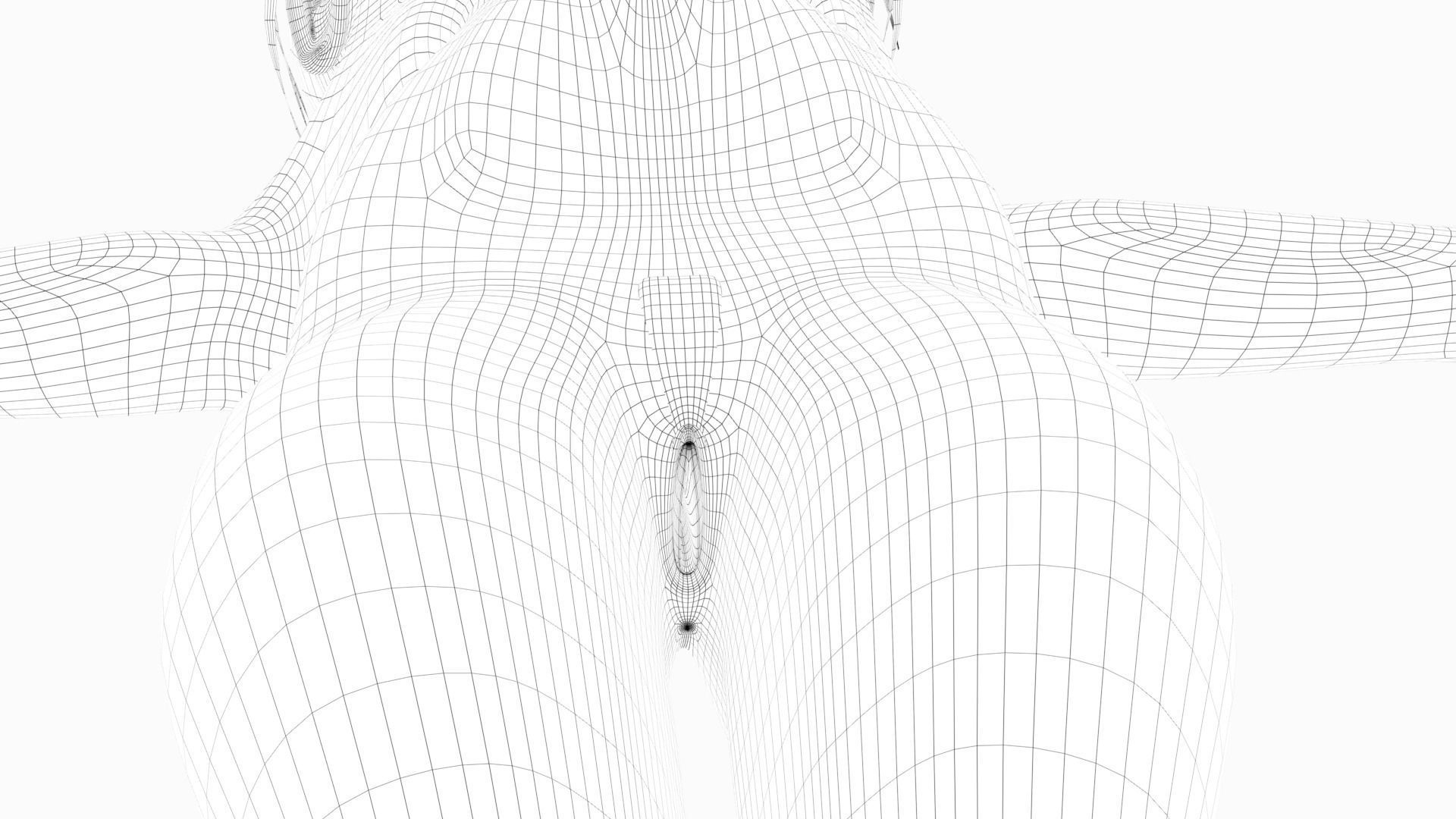 Pinup girl Low-poly 3D model_47