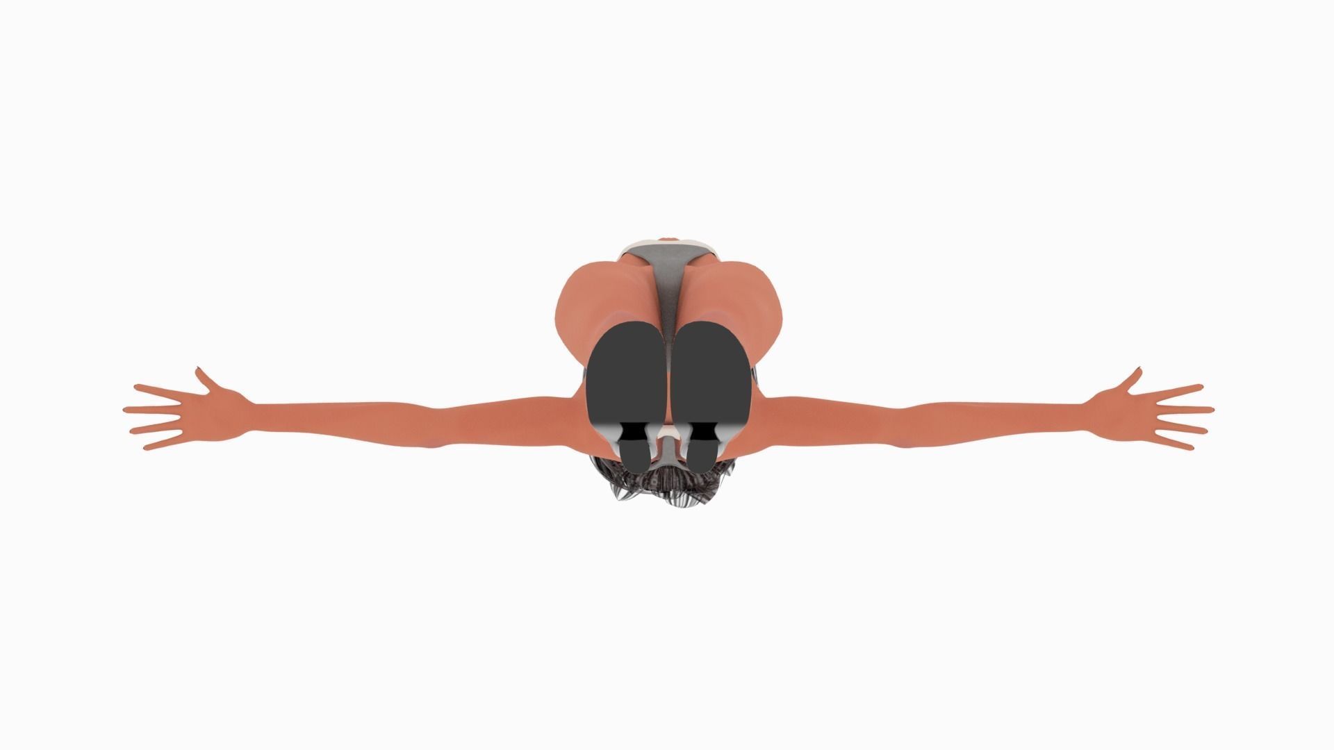 Pinup girl Low-poly 3D model_69