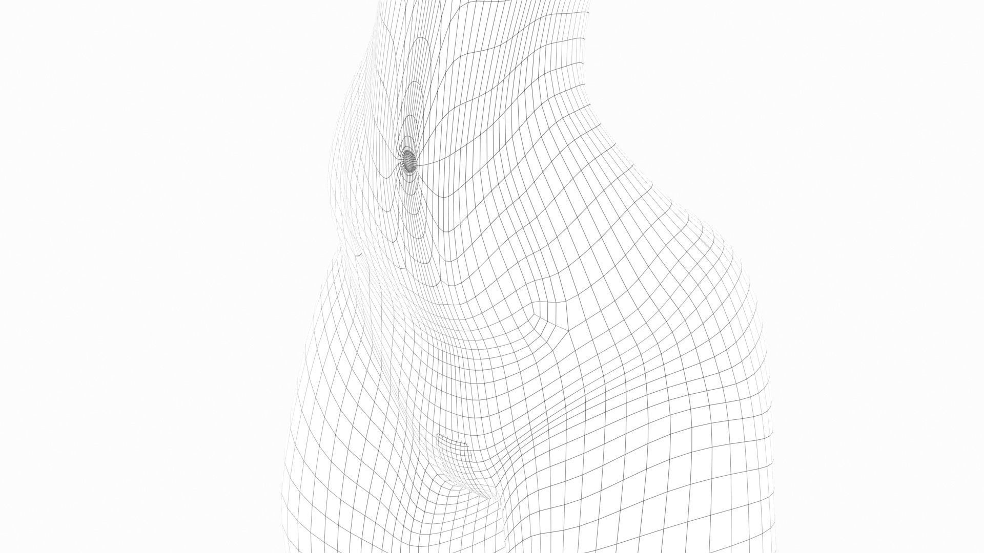 Pinup girl Low-poly 3D model_22