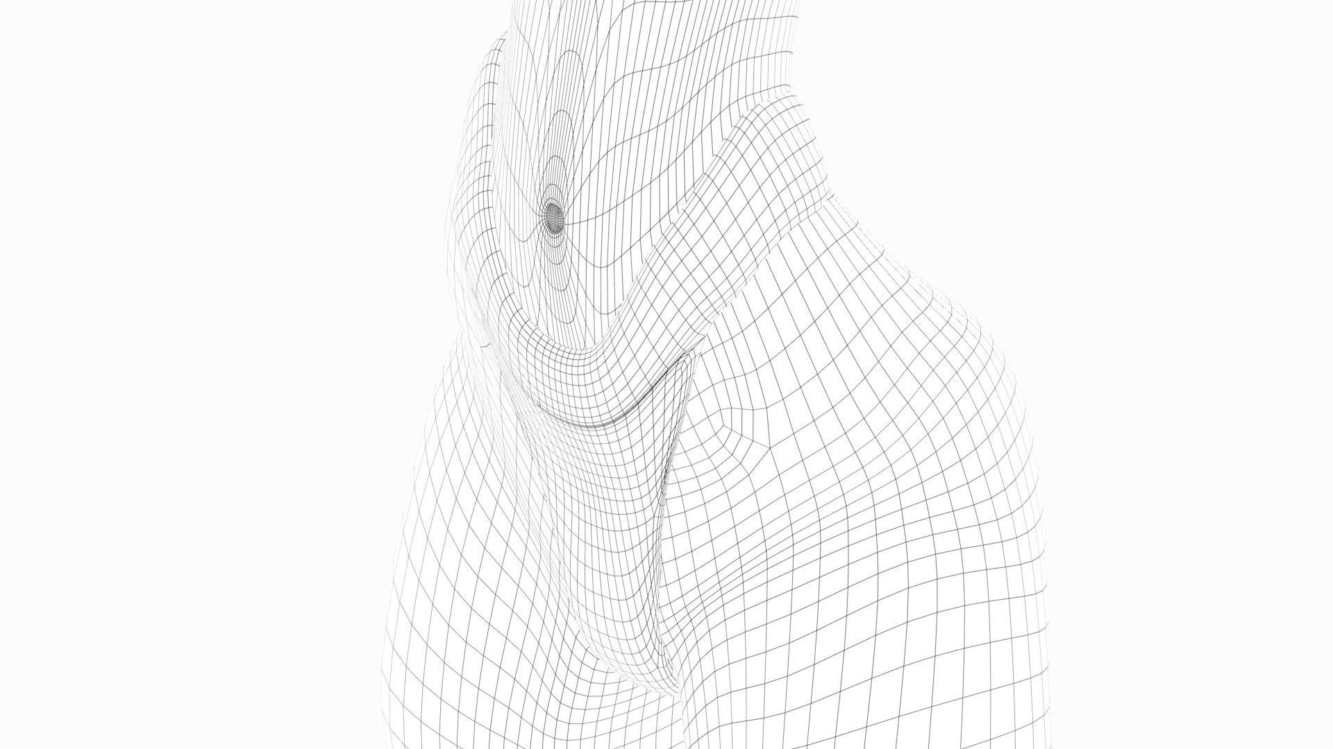 Pinup girl Low-poly 3D model_28