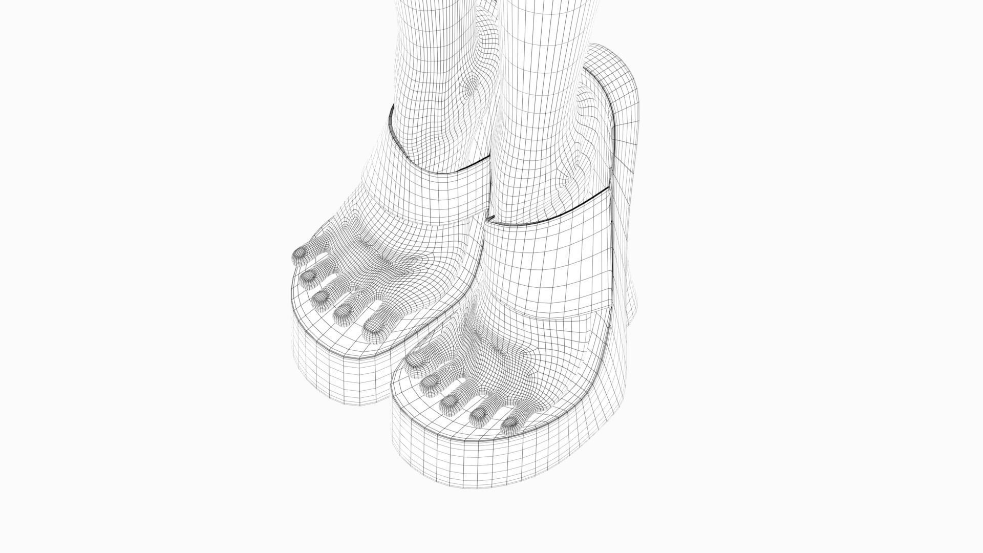 Pinup girl Low-poly 3D model_31