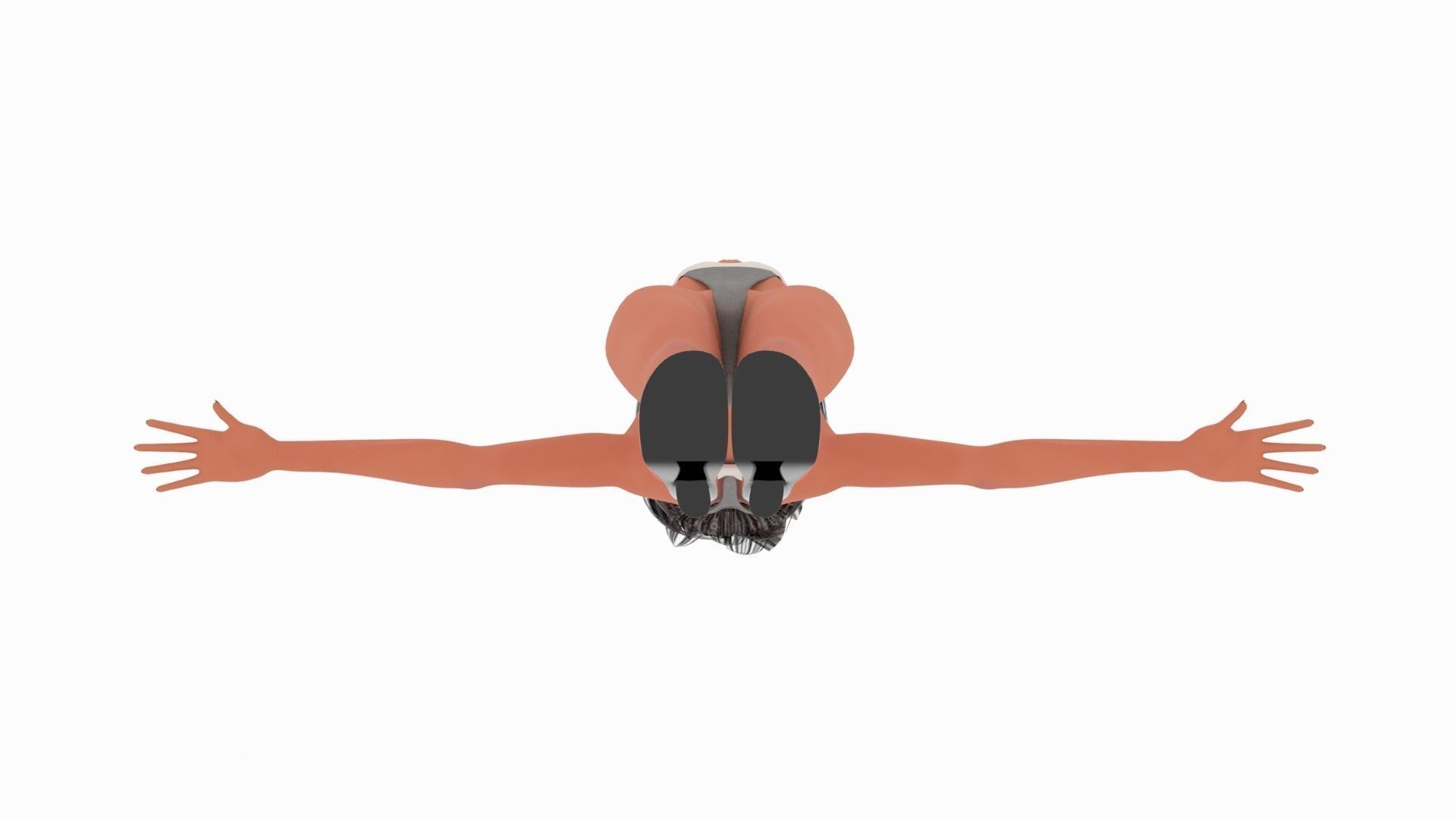 Pinup girl Low-poly 3D model_68