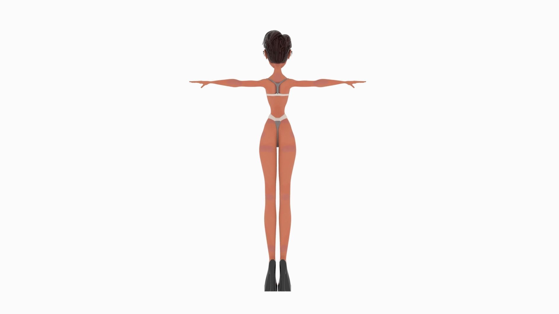 Pinup girl Low-poly 3D model_59