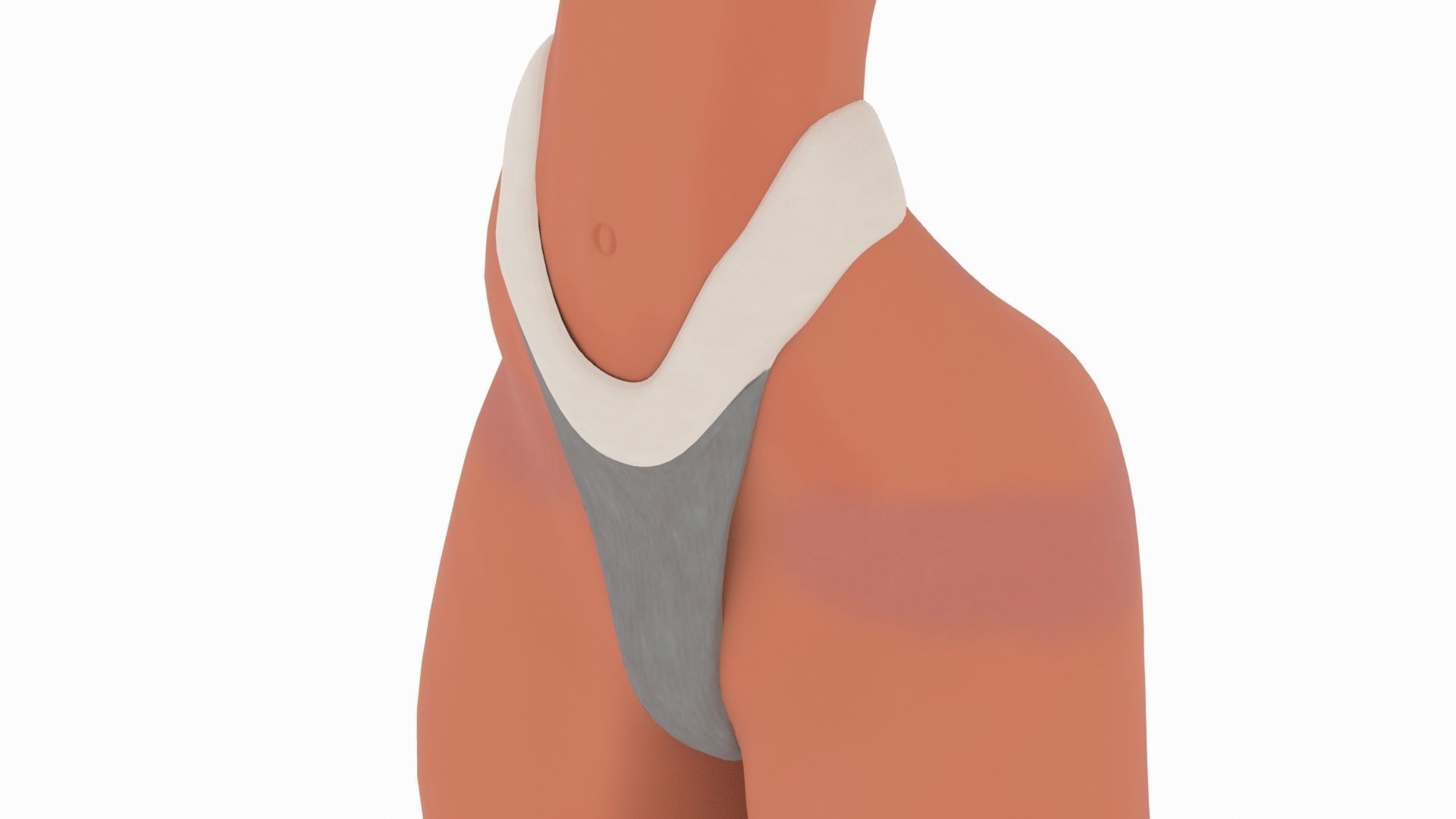 Pinup girl Low-poly 3D model_26