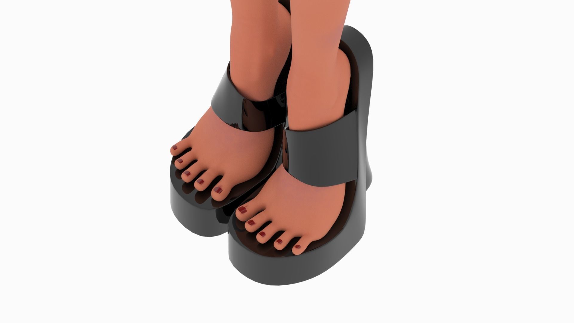 Pinup girl Low-poly 3D model_33