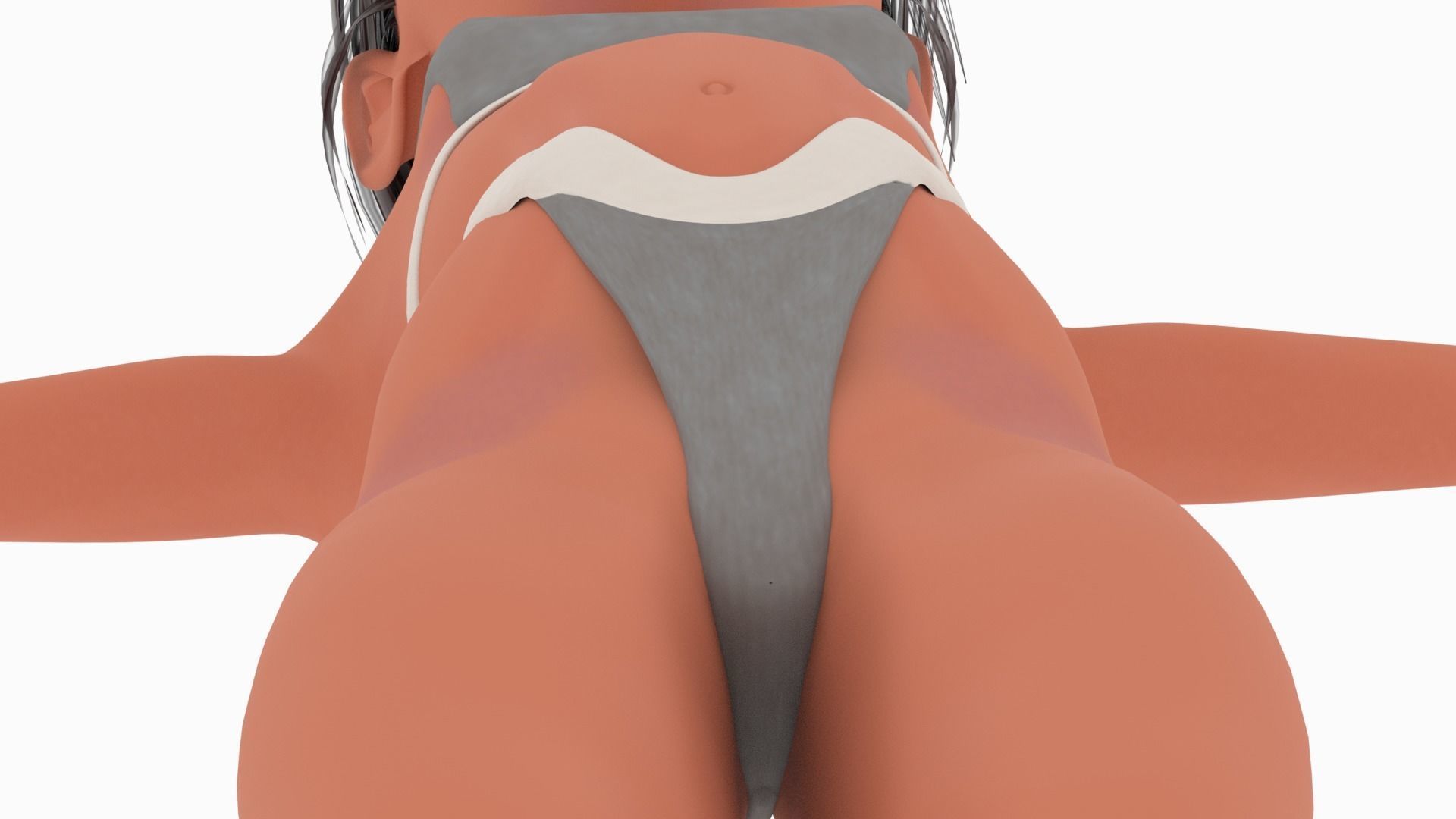 Pinup girl Low-poly 3D model_51