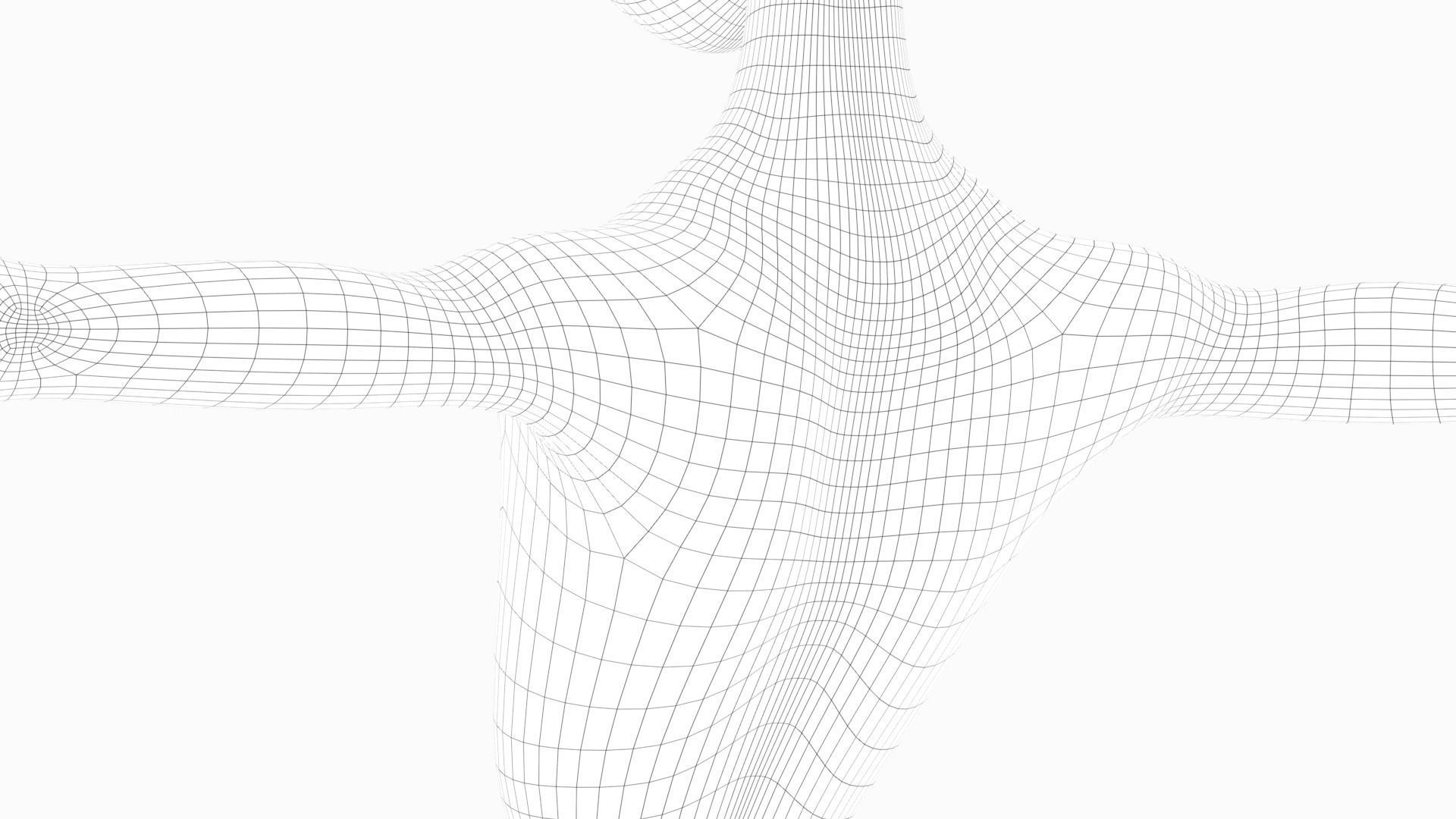 Pinup girl Low-poly 3D model_45