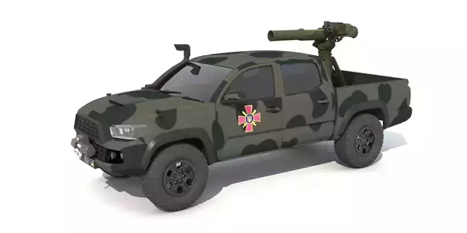 Ukrainian military vehicle with ATGM 3D model