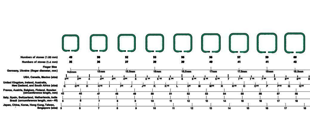 Eternity Rings Double With Gems Set 9 Sizes 3D print model_2