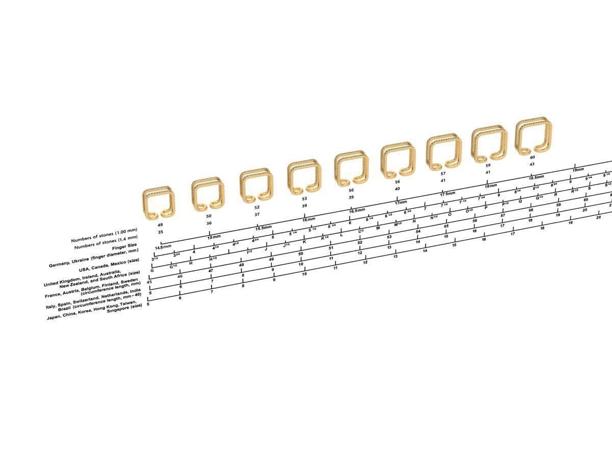 Eternity Rings Double With Gems Set 9 Sizes 3D print model_7