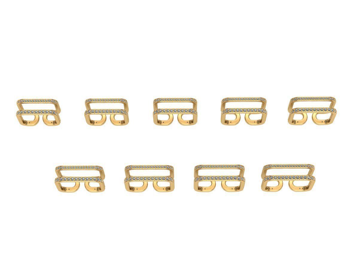 Eternity Rings Double With Gems Set 9 Sizes 3D print model_6