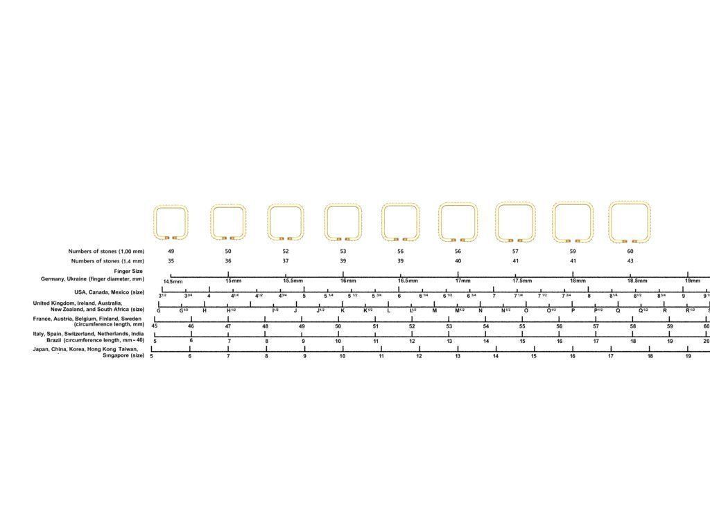 Eternity Rings Double With Gems Set 9 Sizes 3D print model_3