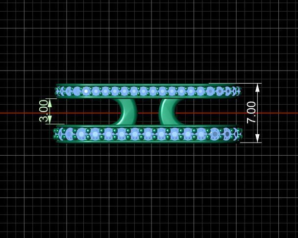 Eternity Rings Double With Gems Set 9 Sizes 3D print model_4