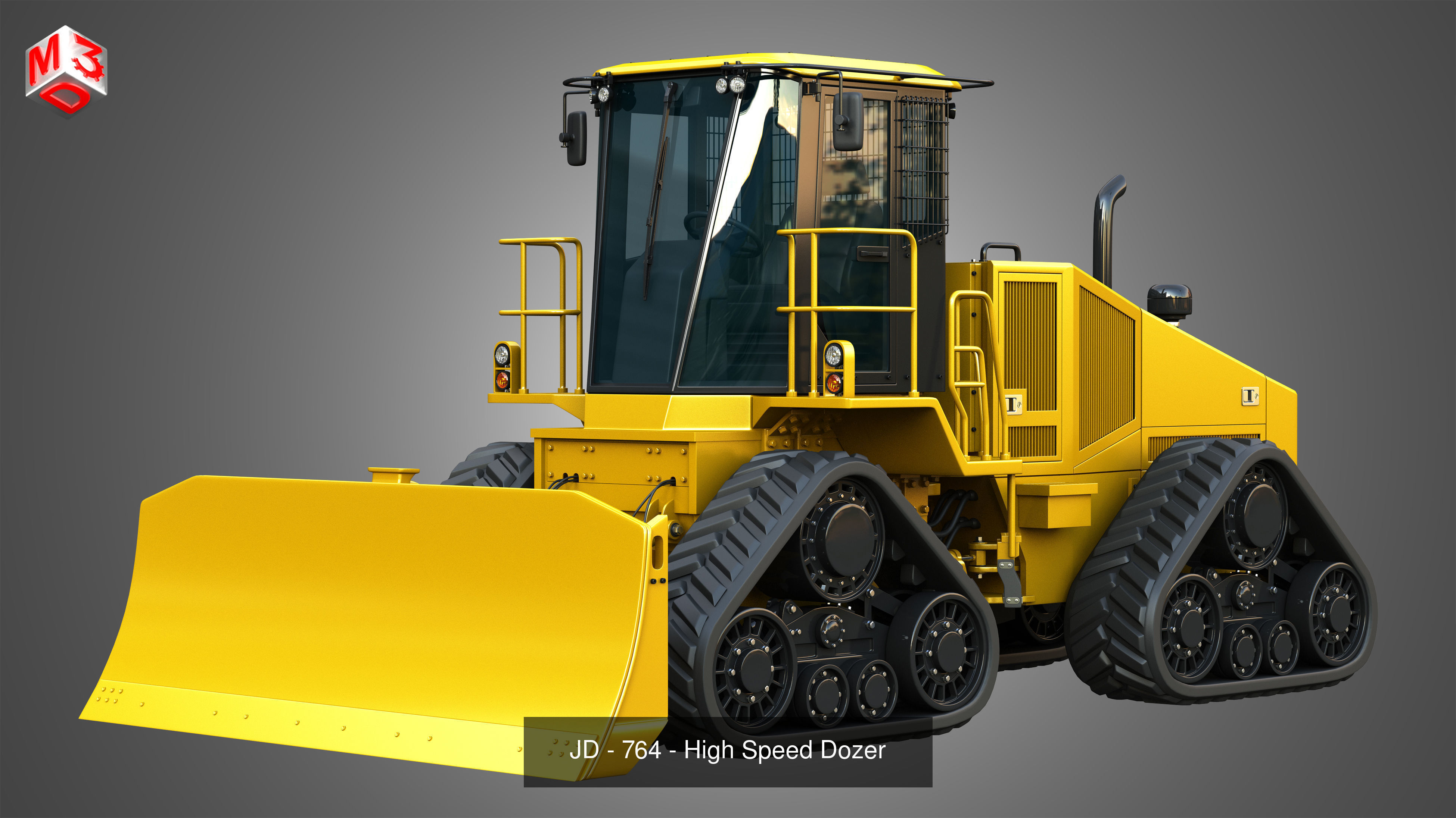 57P Semi Truck with JD - 764 High Speed Dozer 3 in 1 3D Model Collection_8
