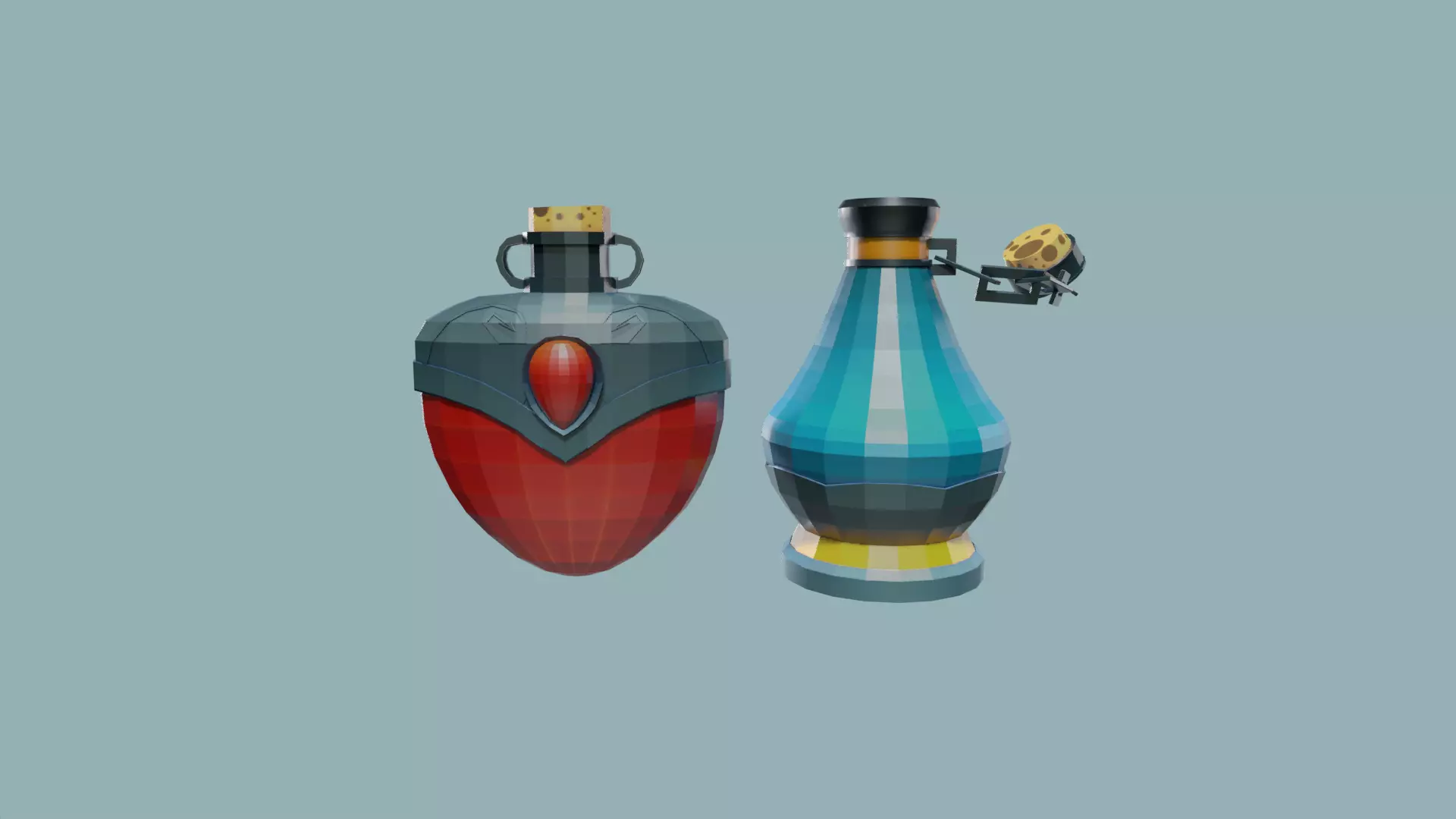 3D LowPoly Potions Free low-poly 3D model_0