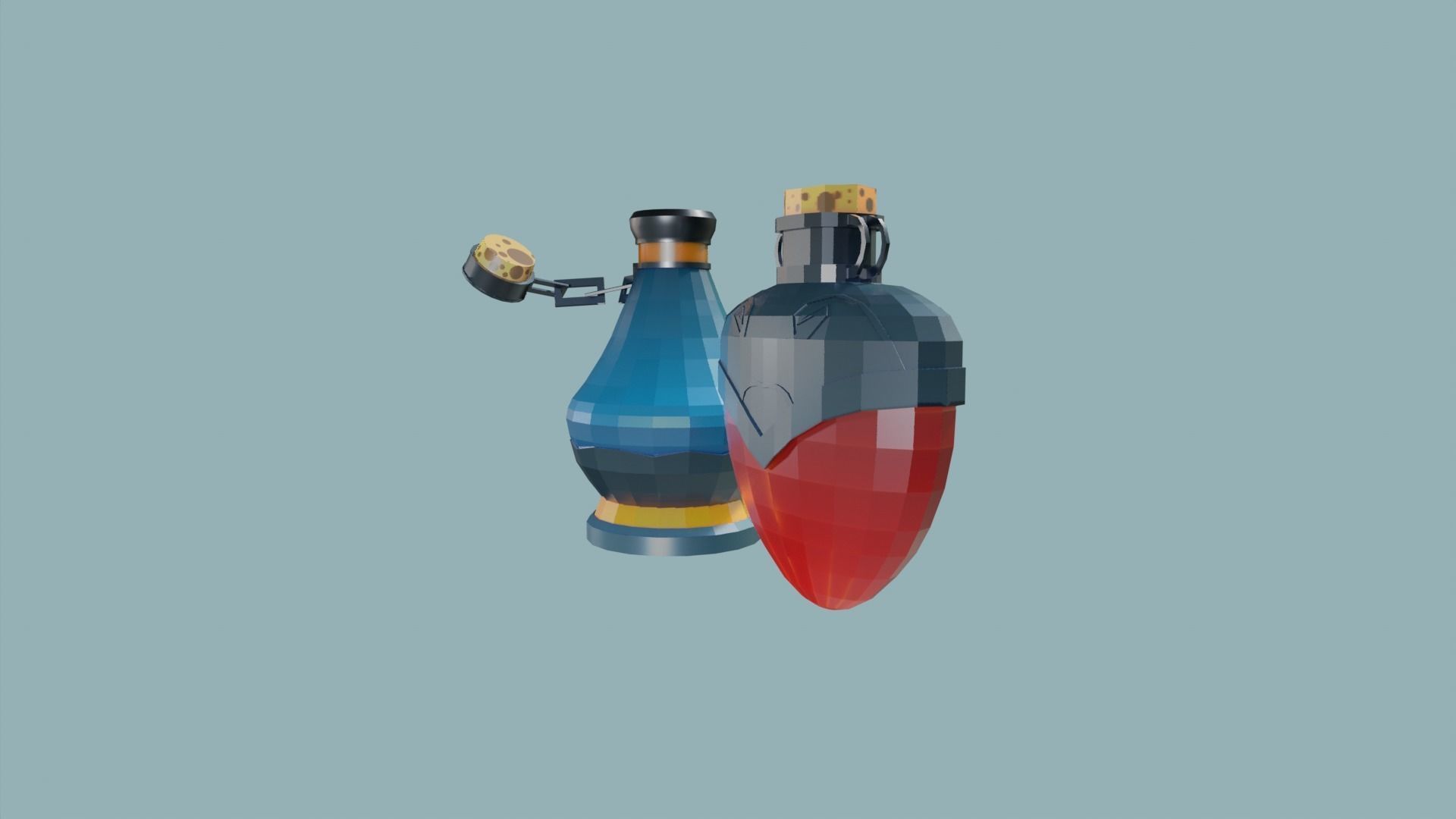 3D LowPoly Potions Free low-poly 3D model_2