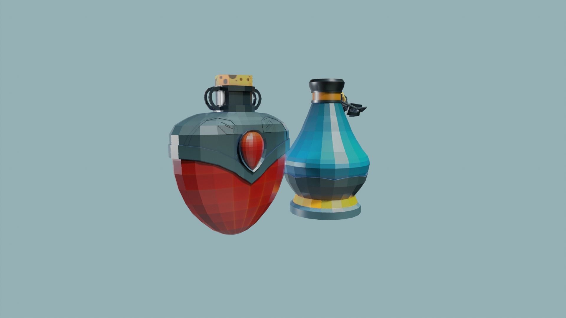 3D LowPoly Potions Free low-poly 3D model_1