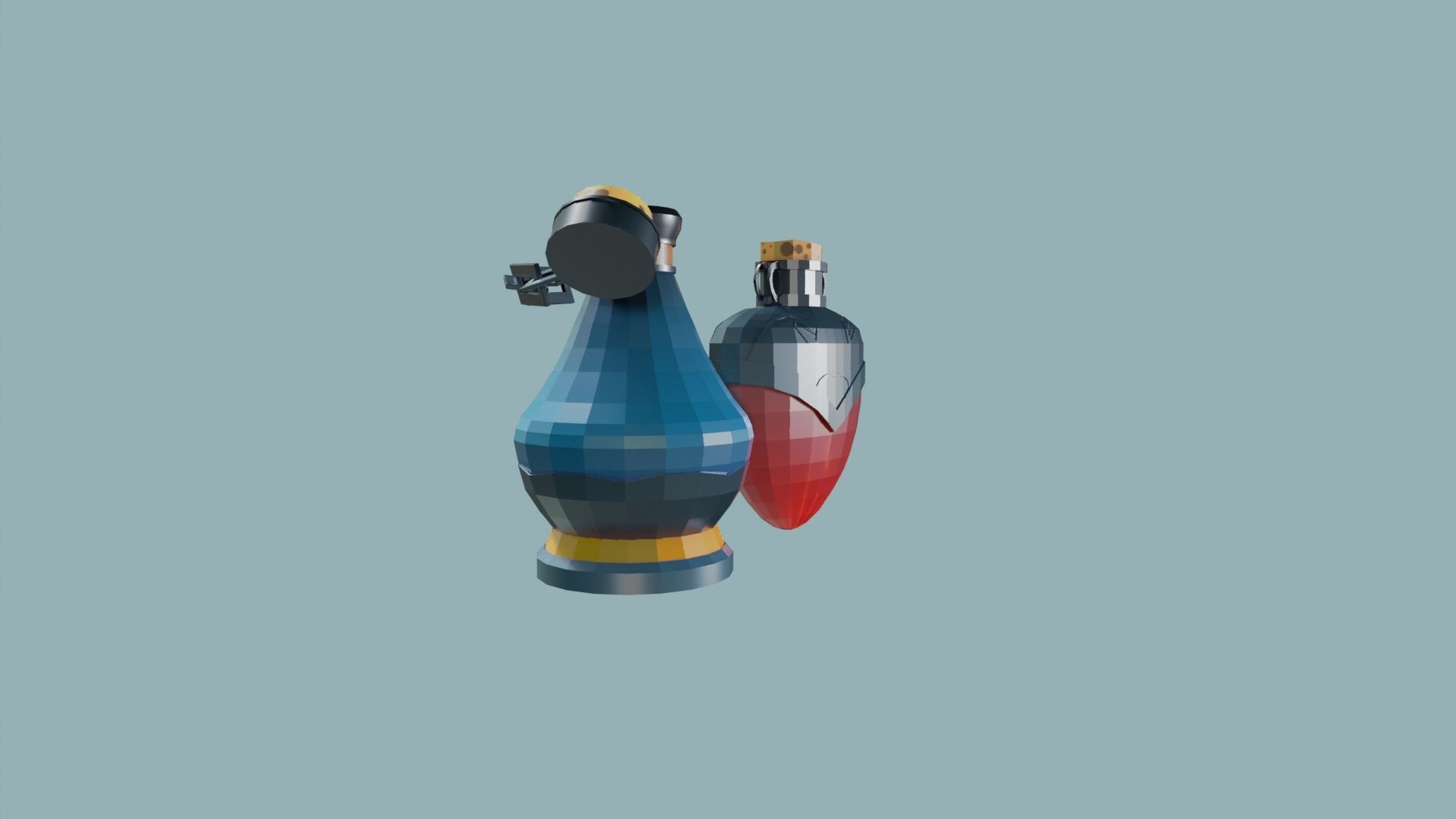 3D LowPoly Potions Free low-poly 3D model_3