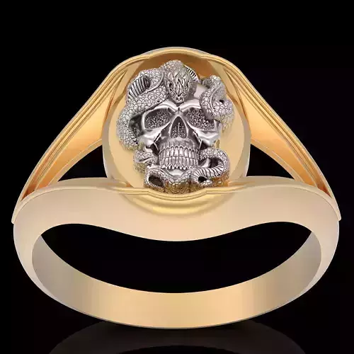 Skull ring Gold Silver printable jewelry 3D model