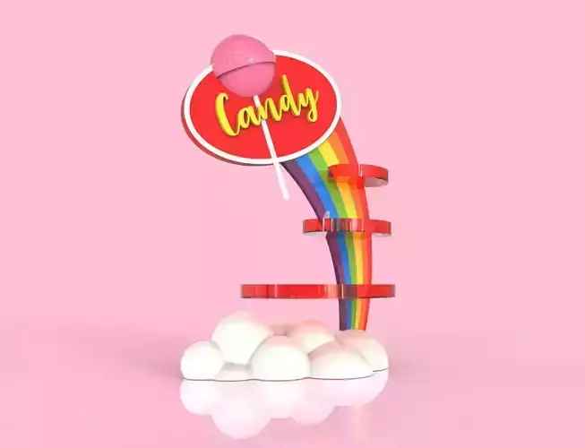 Candy Rainbow Cloud Lollipop POS stand Display 