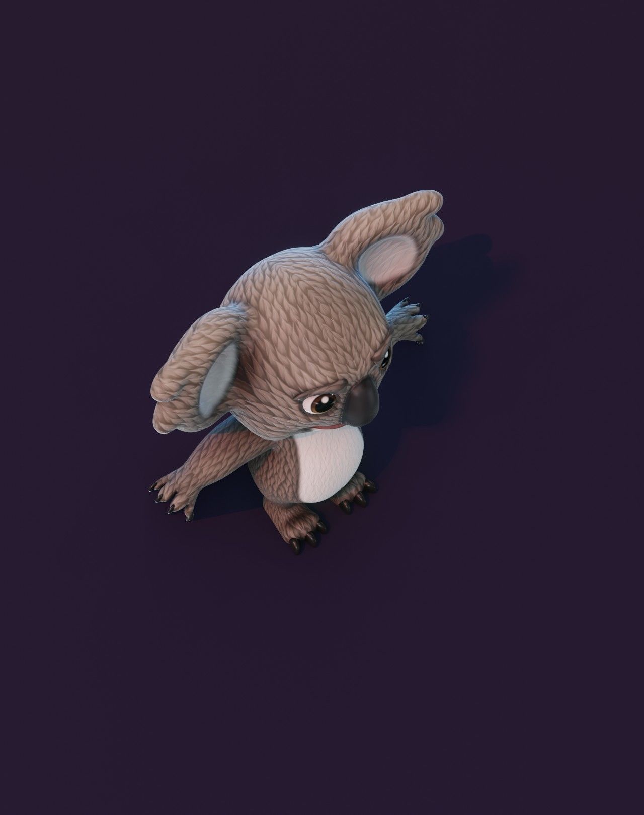 Cartoon Koala Animated 3D Model Low-poly 3D model_18
