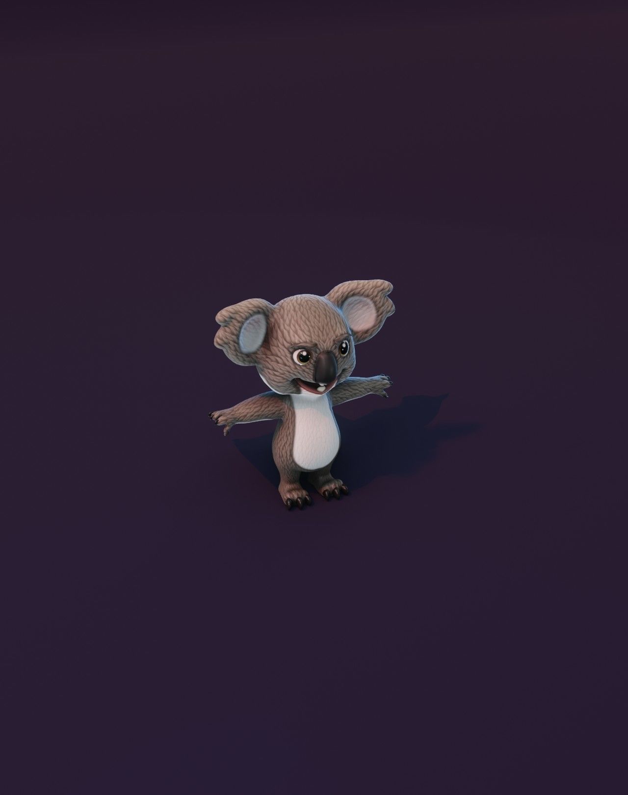 Cartoon Koala Animated 3D Model Low-poly 3D model_10