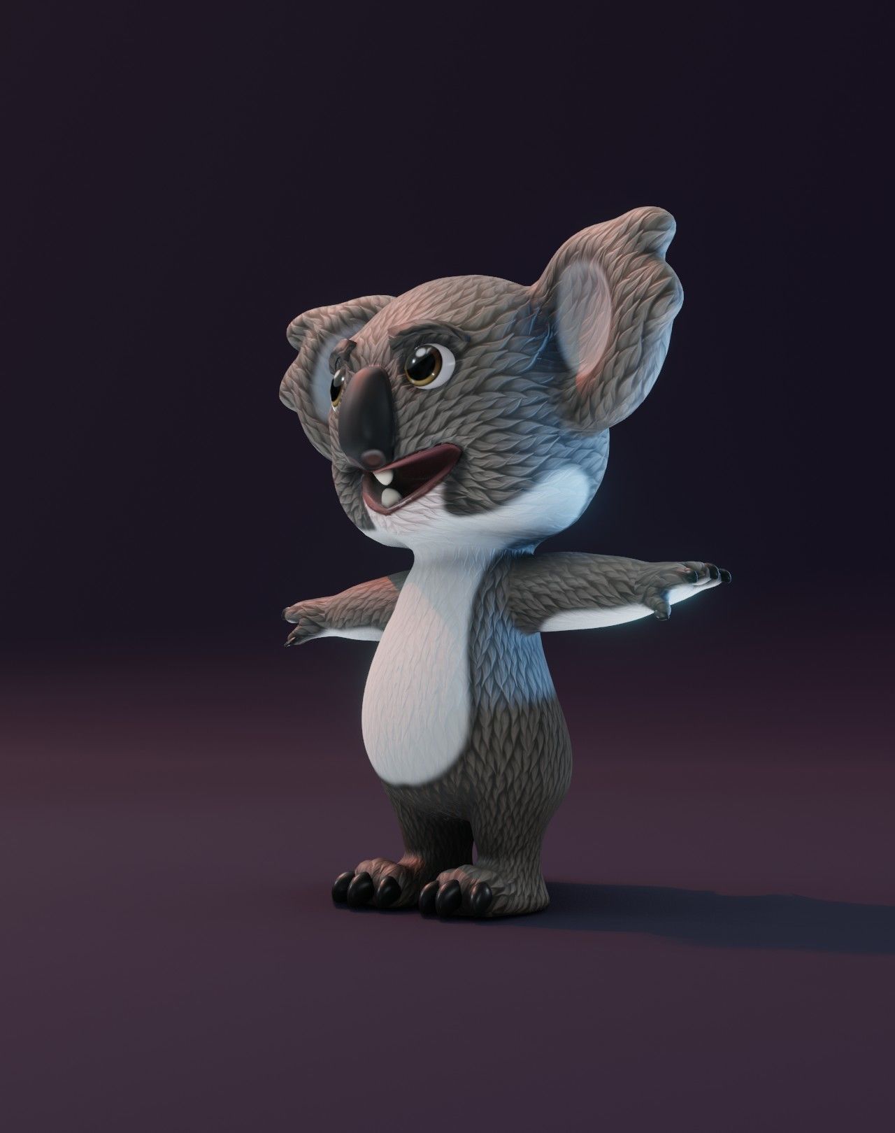 Cartoon Koala Animated 3D Model Low-poly 3D model_7