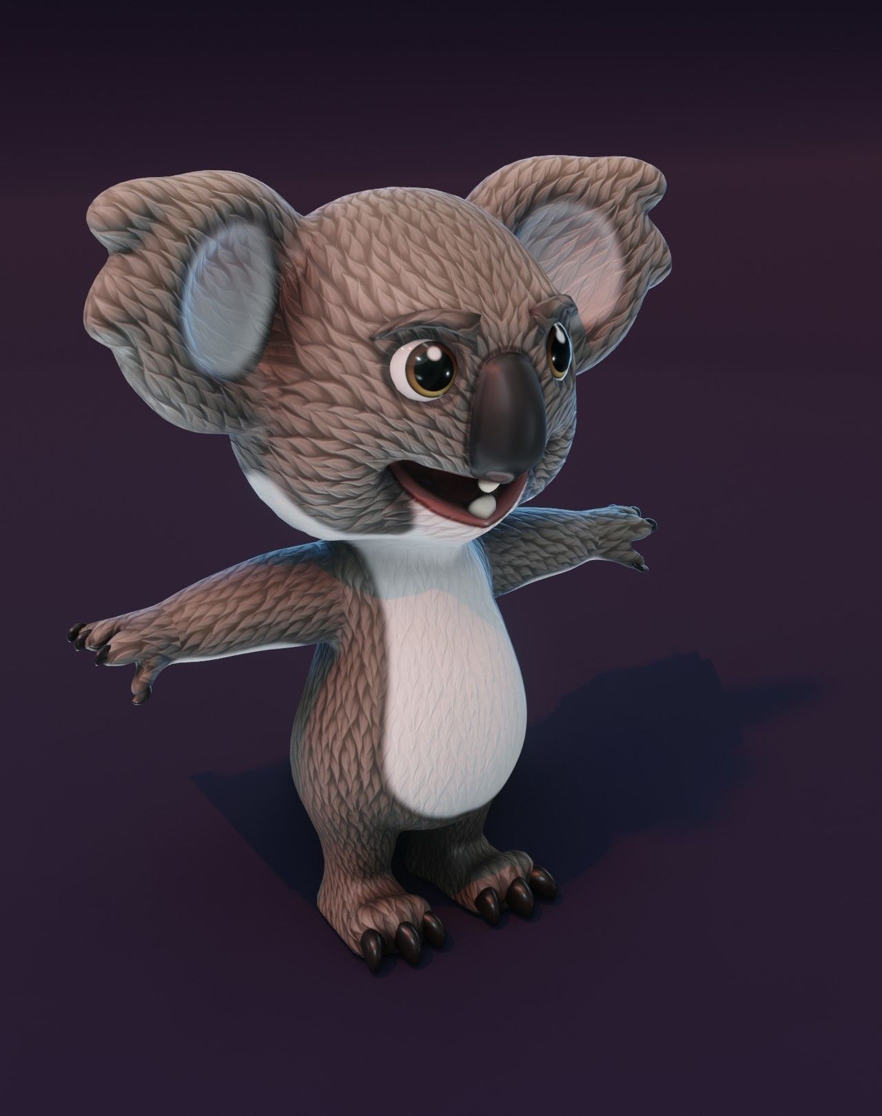 Cartoon Koala Animated 3D Model Low-poly 3D model_6