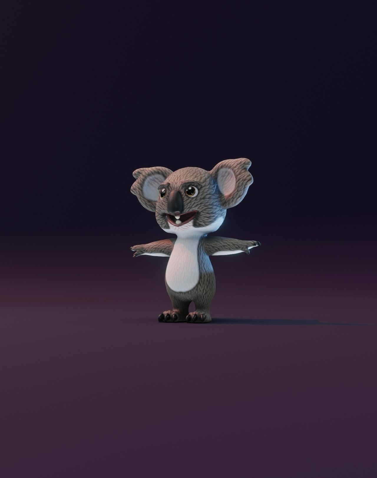 Cartoon Koala Animated 3D Model Low-poly 3D model_13