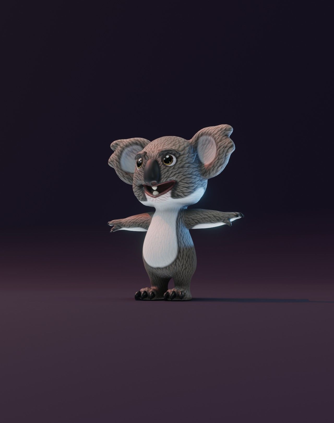 Cartoon Koala Animated 3D Model Low-poly 3D model_14