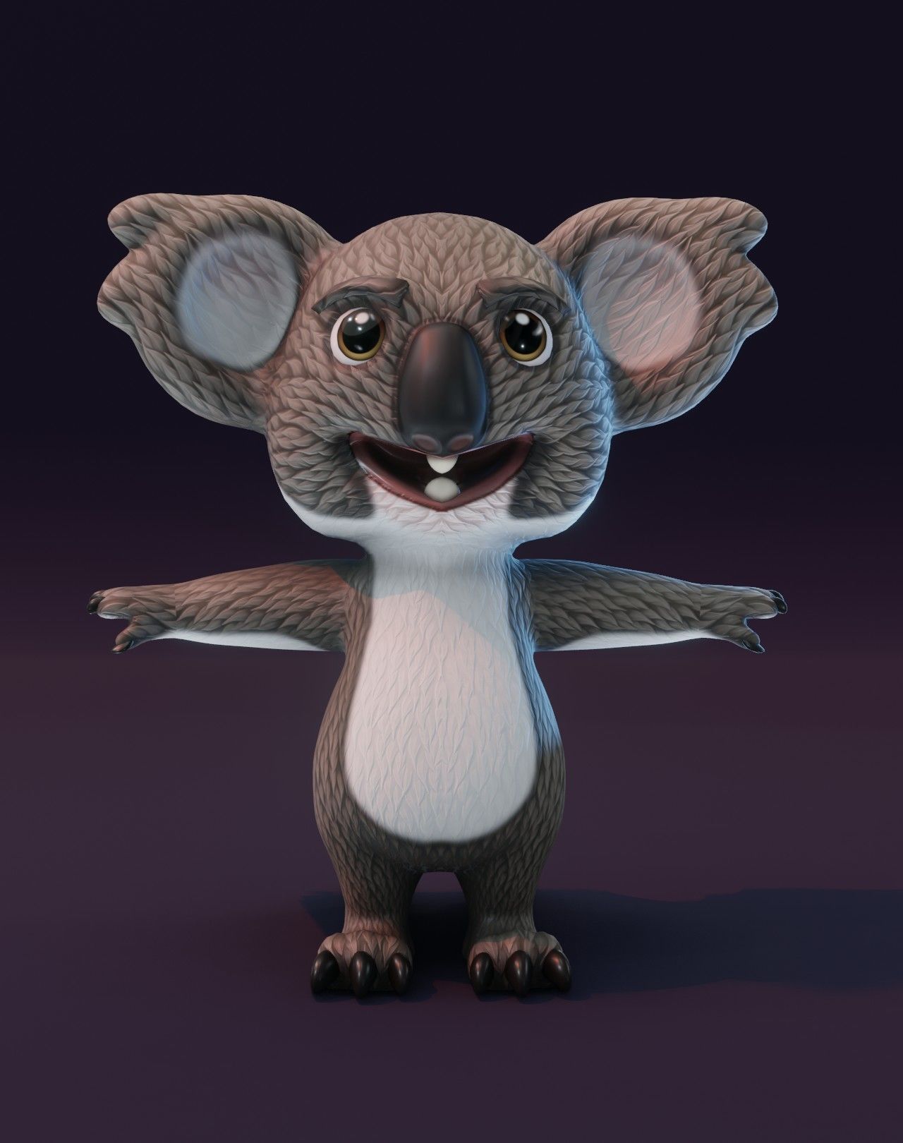 Cartoon Koala Animated 3D Model Low-poly 3D model_15