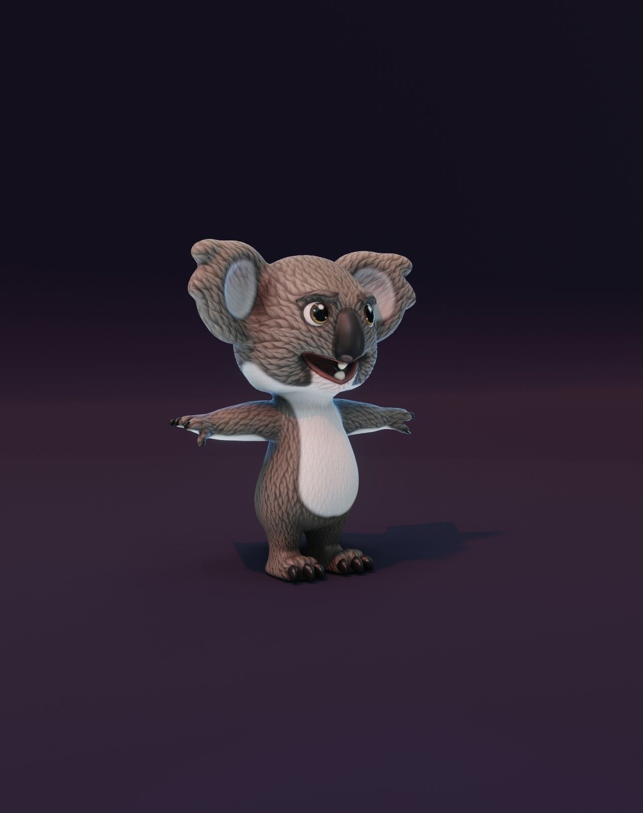 Cartoon Koala Animated 3D Model Low-poly 3D model_20