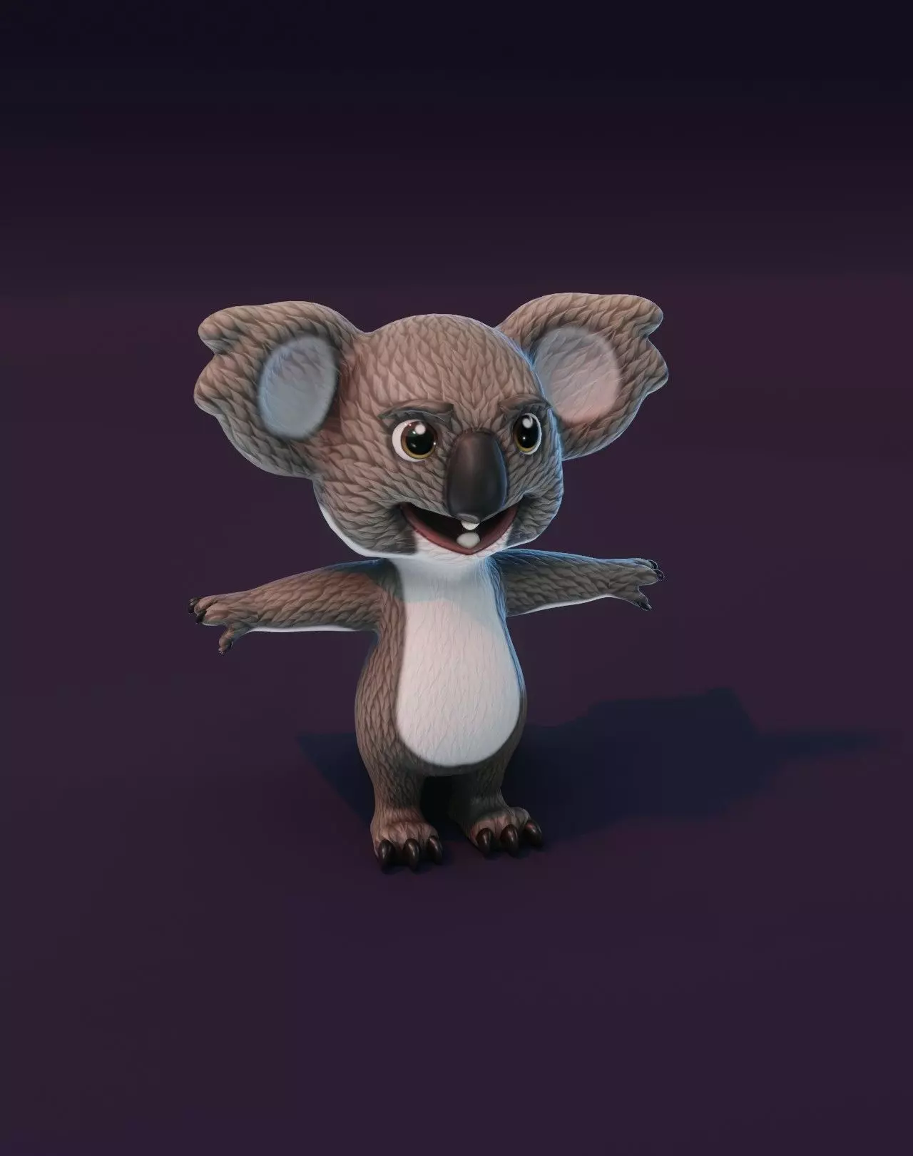 Cartoon Koala Animated 3D Model Low-poly 3D model_0