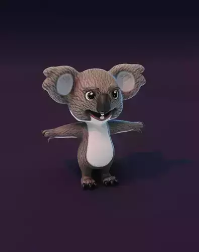Cartoon Koala Animated 3D Model