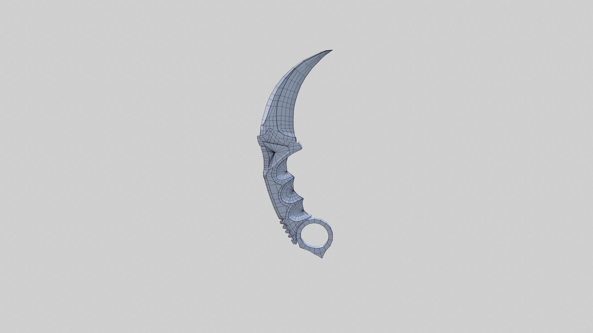 Karambit Knife Colorful Diamonds Style Low-poly 3D model_8