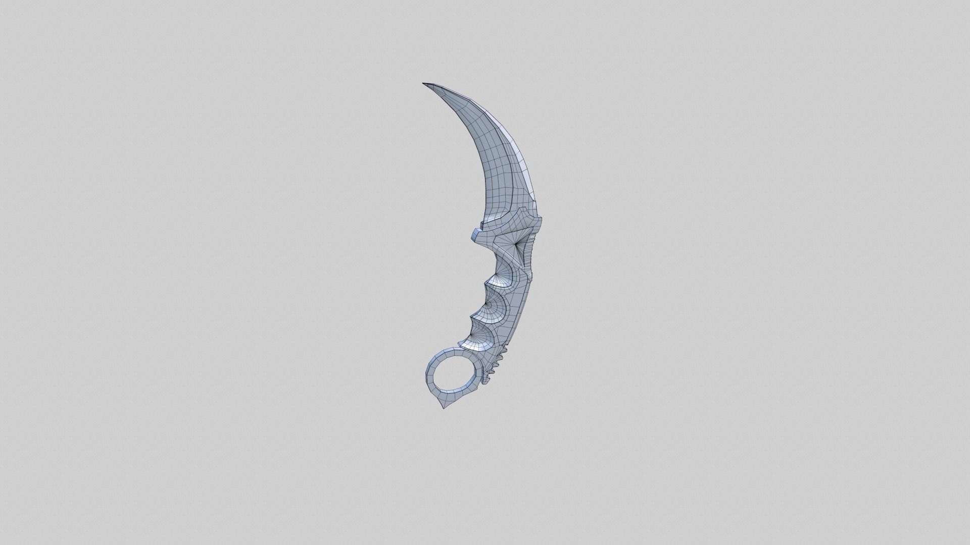 Karambit Knife Colorful Diamonds Style Low-poly 3D model_6