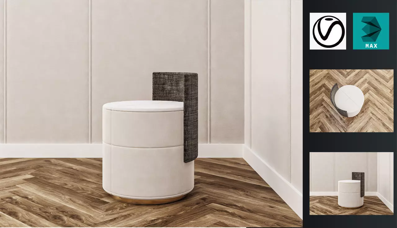 Pouf 02 3D model Free 3D model