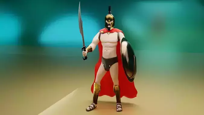King Leonidas Low-poly 3D model